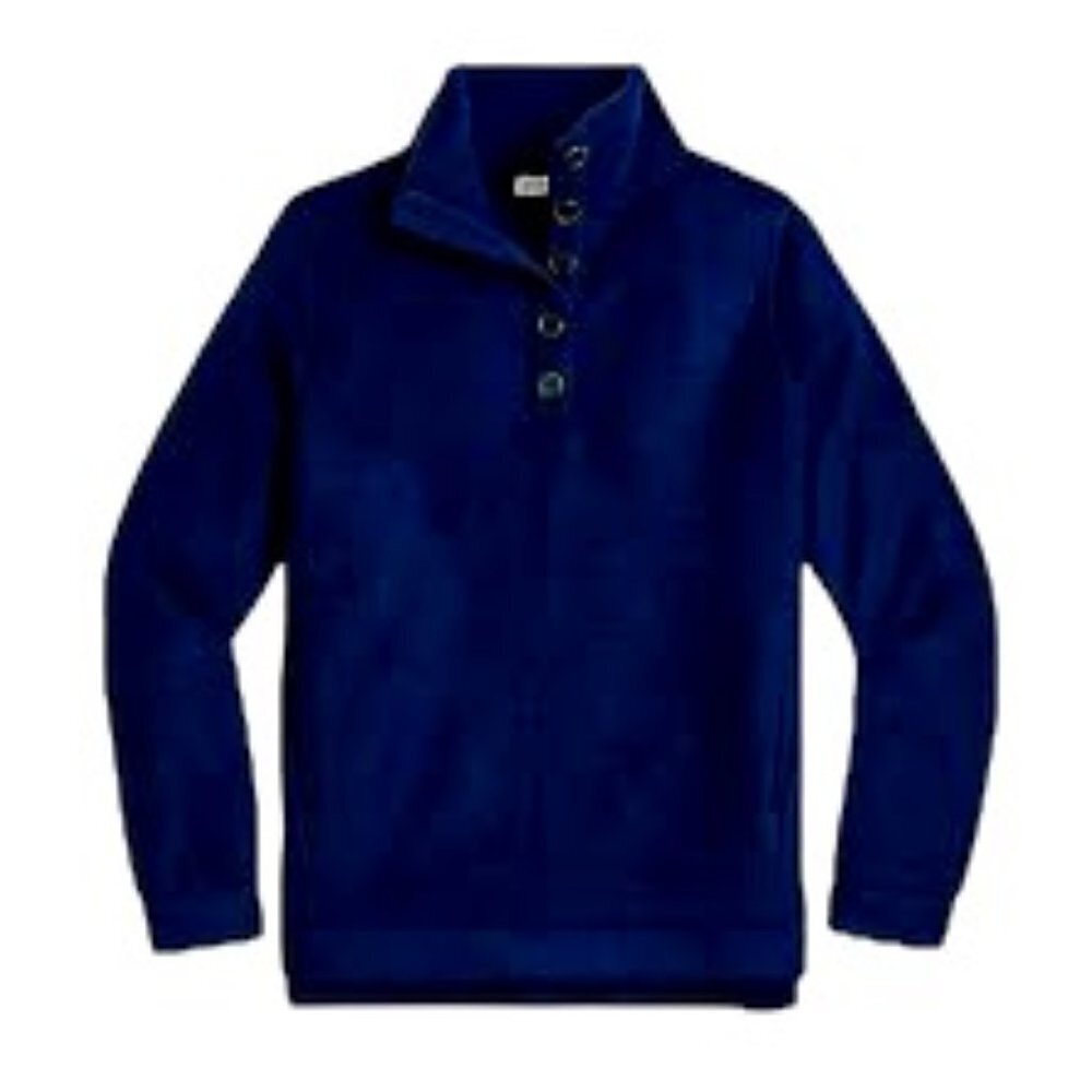 J. Crew Sherpa Button Front Tunic Pullover Medium - image 1